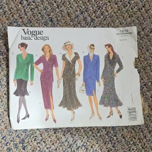 Vogue Women's Dress & Jacket Pattern — Green, Purple, Blue, Multicolor